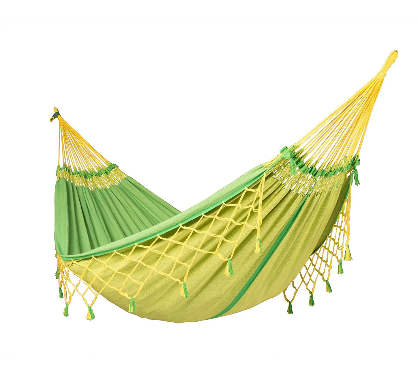 Luxury Bohemian Style Double Hammock with Lace Tassel Carry Bag for Camping and Hiking