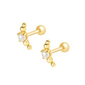 Milskye Female Simple 14k and 18k Gold Plated Jewelry 925 Sterling Silver Pearl Stud Earrings