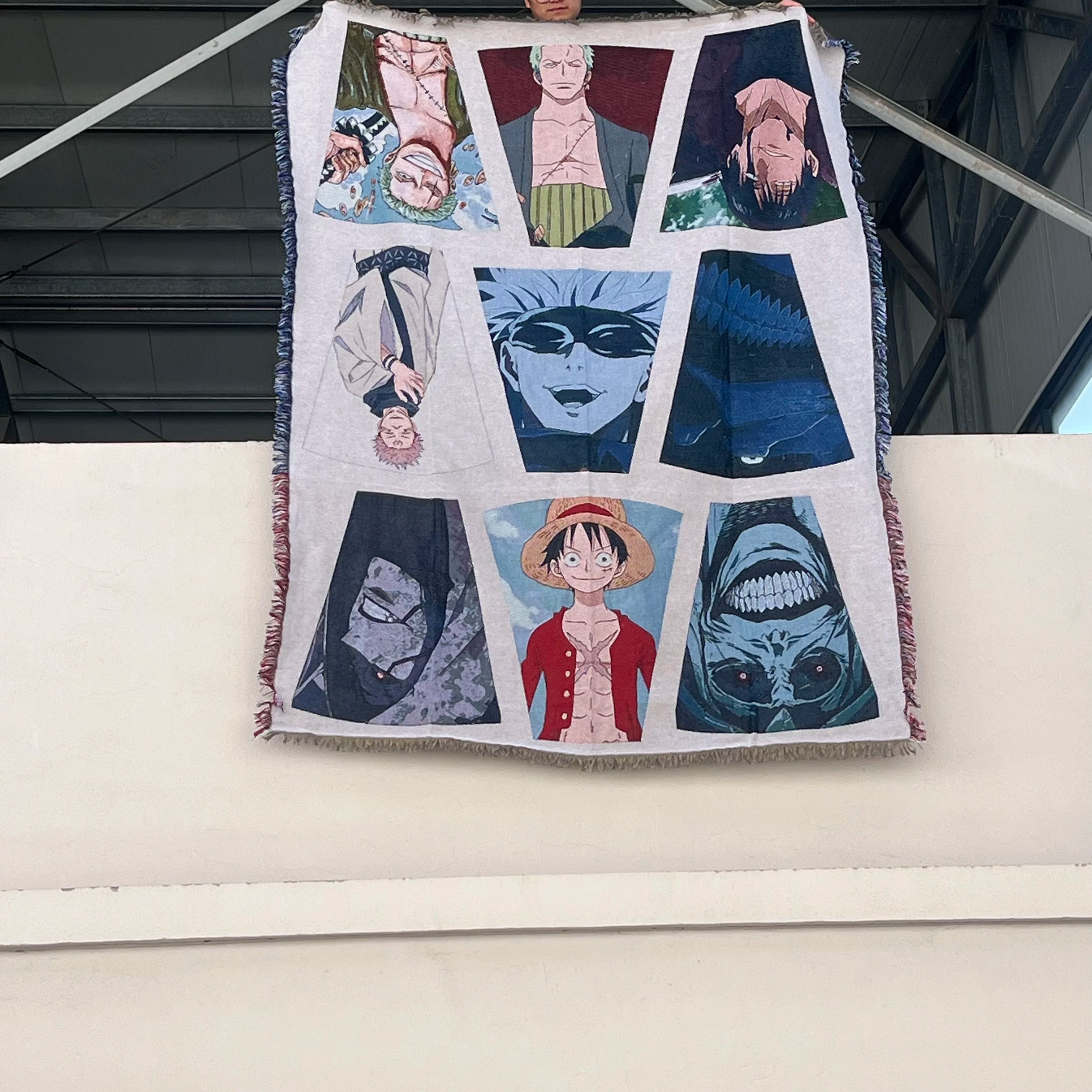 Custom Anime Tapestry  50*60cm Hoodie Sleeves Fabric Cotton Blanket Tapestry