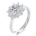New Arrival Adjustable Gemstone Ring Gold Plated 925 Sterling Silver Engagement Moissanite Cubic Zirconia Rings