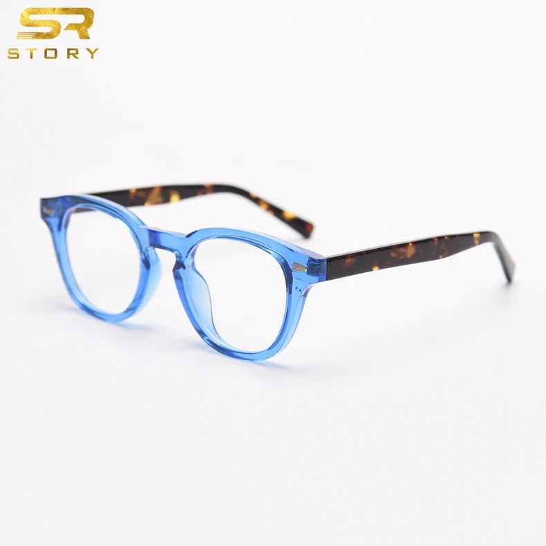 KBT98315 Retro Anti Blue Light Optical Glasses Core Metal Leg Millet Nail Computer Classes Women Literary Round Lens Glasses