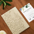 Paper Maker Wholesale champagne Laser Cut Wedding Card Design Invitation for Quinceanera Nepali Carte d Invitation Mariage