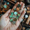 Natural Crystal Chrysocolla Ring Loose Stone Wholesale Green Gemstone Customized Crystal Flat Round Cabochon Jewelry Fynchenit