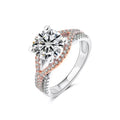 Custom Big Solitaire VVS D Color 2.0ct 8mm Diamond Moissanite Ring Rose Gold Plated S925 Sterling Silver Wedding Women Jewelry MegaBDM