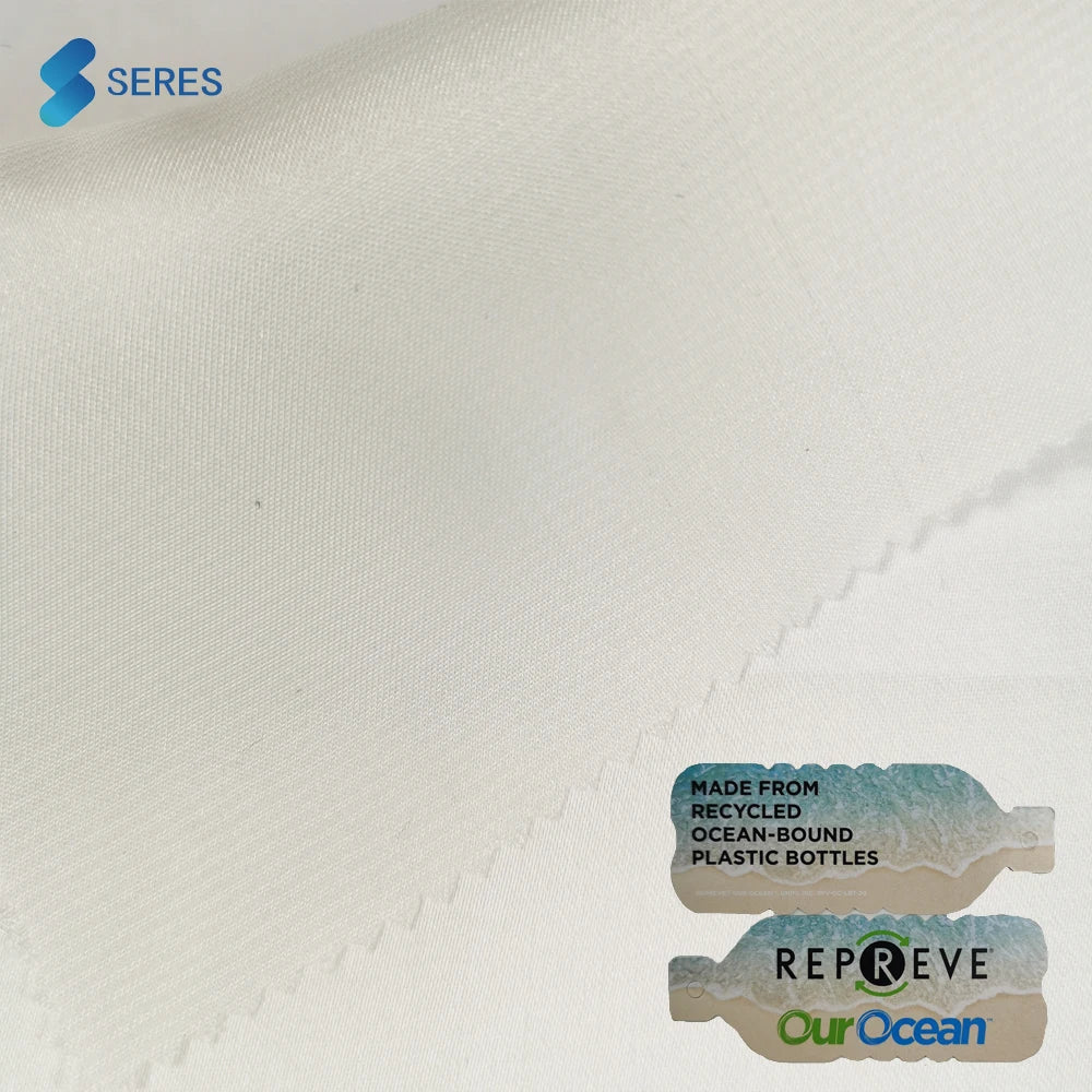 GRS Recycled Fabric Printed Twill 100% Rpet Repreve Plain Woven Satin Silk Chiffon for Women and Girls Outdoor Dress