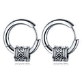 2024 Hot Selling Fashion New Stainless Steel Silver Plated Geometric Hip Hop Hoop Earrings for Men's Daily Wear Wholesale