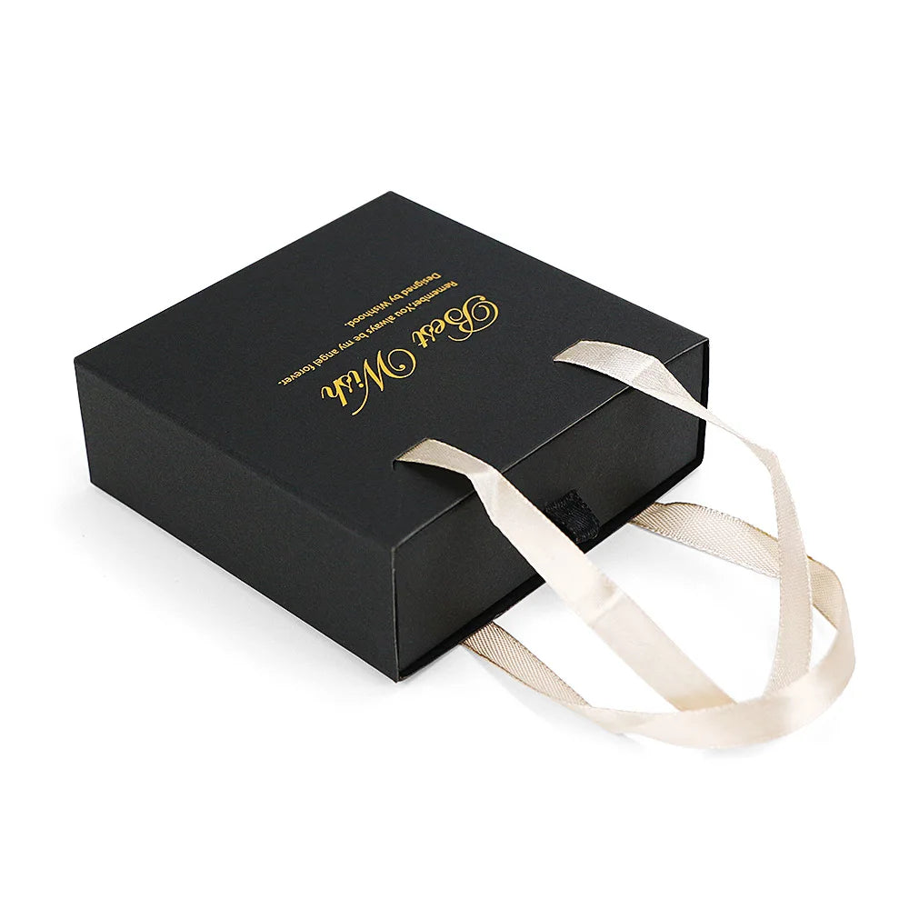 Custom Luxury Jewelry Packaging Cute Slider Paper Gift Box With Handle for Necklace Jewelry Package