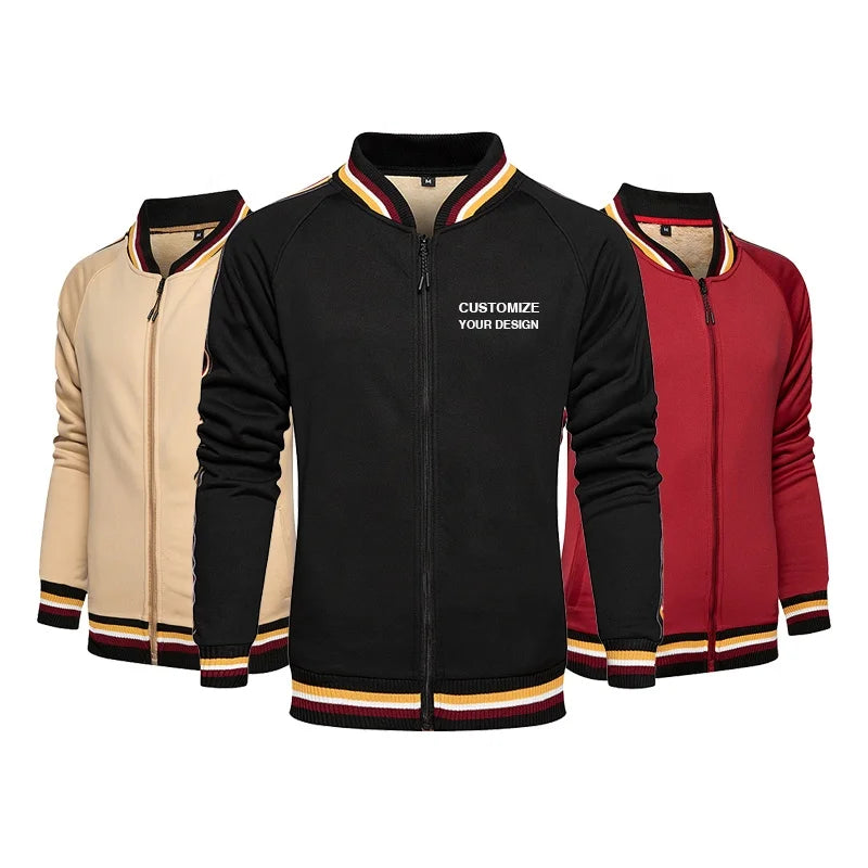 Early Spring Men's Hoodie Thick Warm Pullover Custom Logo Heat Transfer Digital Printing Zipper Size Embroidered Technics