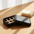 NO PLASTIC Eco-friendly Bamboo Fiber Shower Soap Case Holder Travel Shampoo Box with Lid