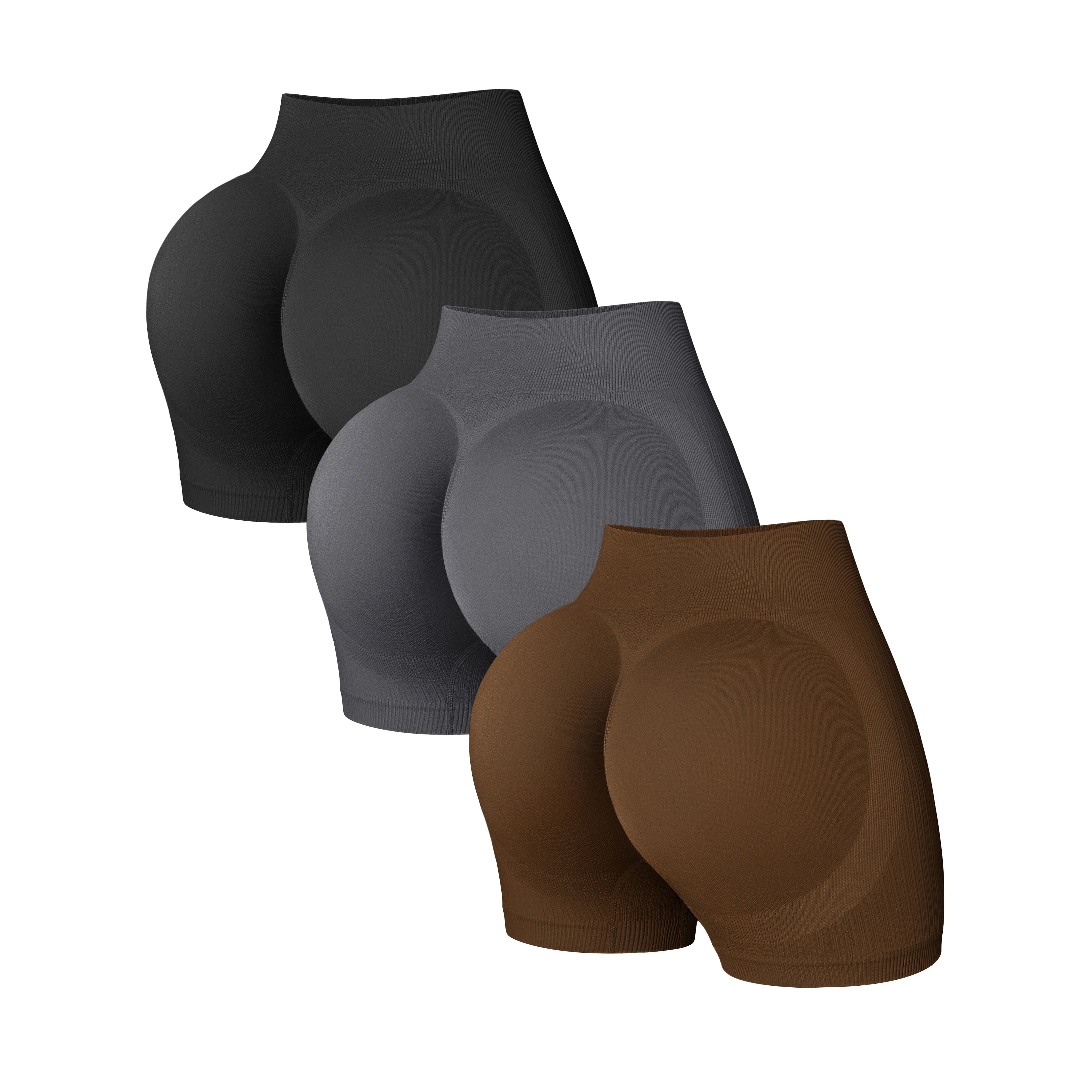 New High Quality Fashion Wholesale Stretchy Yoga Shorts High Waist Hip Lifting Pants Ribbed Seamless Shorts Women Fitness Pants