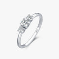 Ailmay Real 925 Sterling Silver Sparkling AAAAA Zircon Stackable Rings for Women Classic Romantic Wedding Statement Jewelry