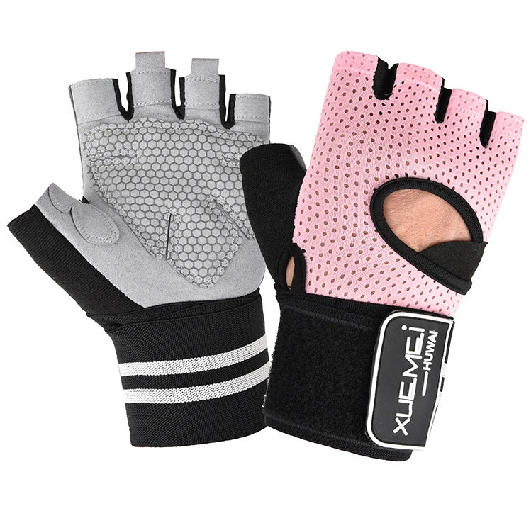 Customizable Unisex Half Finger Non-Slip Weight Lifting Gym Workout Grip Gloves