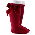 New Spanish Velvet Big Bow Baby Knee High Socks Newborn Baby Girl Clothes for 0-3y Baby Stuff Princess Socks