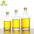 Empty 250ml 500ml 750ml 1000ml Round Super Flint Glass Liquor Bottle Gin Tequila Spirit Rum Whiskey Vodka Bottles with Cork