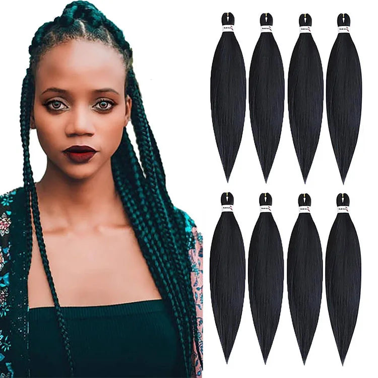 Wholesale Easy Braid Hair Pre-stretched Braiding Hair Itch Free Hot Water Setting for Box Braids Yaki Texture Synthetic Fiber