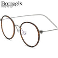 Borregls B Titanium Glasses Frame Women Brand Designer Eyeglasses Men 2025 New Korean Optical Screwless Eyewear 17512