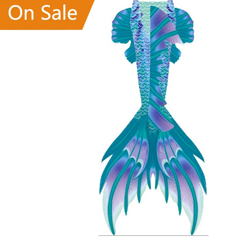 Local Delivery Unisex Adults 2 Piece Set Rainbow Print Bikini with Front Logo for Mermaid Class