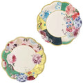 Stylish Party Supplies Vintage Floral Afternoon Tea Party 7 Inch 18cm Food Grade Paper Plate with Hot Stamping for Festivals