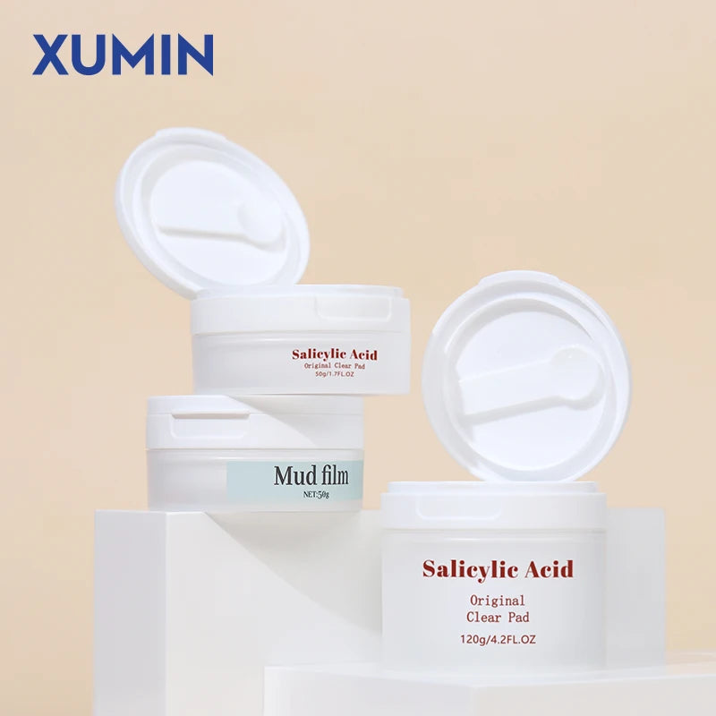 Premium Cosmetic Cream Jars with Lids and Spoons Plastic Frosted PP Containers Skincare Jar with Tweezers for Toner Pad