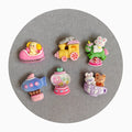 Kawaii Resin Cartoon Amusement Park Train Cabochons Flatback Resin Cartoon for Bows DIY Scrapbooking Accessories