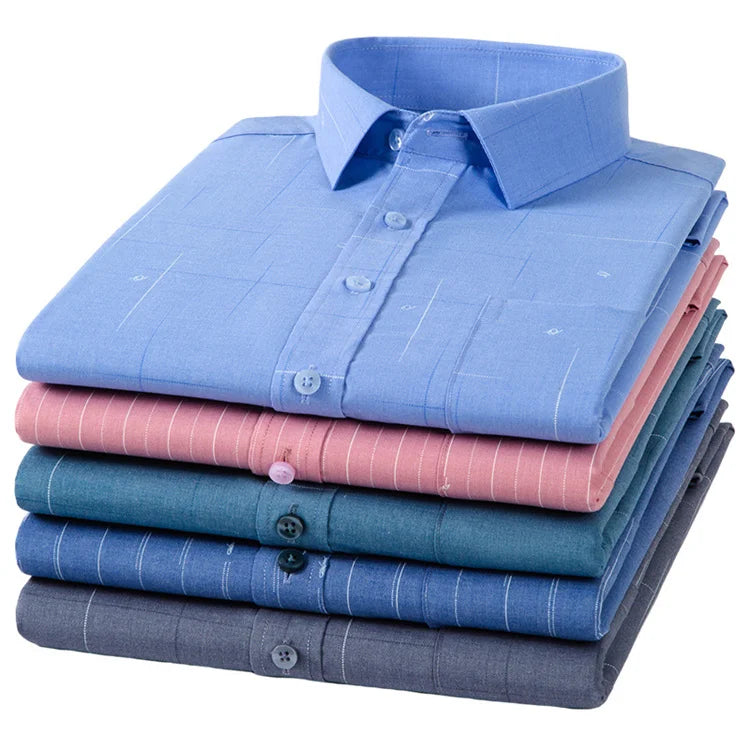 2023 Custom Cotton Casual Shirt Stand-up Collar Long Sleeve Men's Shirts Formal Office Dress Shirts for Men