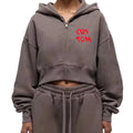 Wholesale High Quality Heavyweight French Terry Women's Sweatshirt Zip up Crop Hoodies