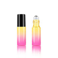 Essential Oil Perfume Roller Bottle clear Amber pink Purple Green 5ml Glass Roll on Bottle with Cap