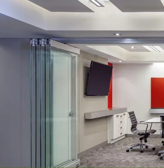 Customized Modern Bifold Glass Doors System Foldable Aluminum Frameless Sliding Partition Living Room Door Folding Screen