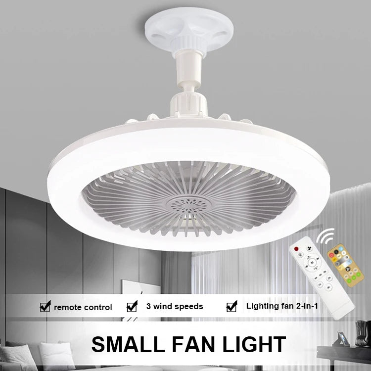 Ceiling Led Fan Light Moving Head Intelligent Dimming E27 Fan Bulb Home Decor 360 Rotating Remote Control Modern Ceiling Fan