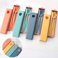 Eco-friendly Disposable Plastic PP Tableware Set for Students Outdoor Travel Portable Knife Fork Spoon Chopsticks Cutlery Set
