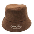 Shenzhen Factory Small Order Soft Autumn Corduroy Bucket Hat Unisex 3D Embroidery Wide Brim 100% Cotton 58-60CM Fishing Casual
