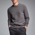 Men's Unique Pattern Crewneck Sweater Breathable Cotton-Polyester Casual Pullover for Autumn