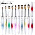 Kemeisi Six-color Holographic Metal Brush Pinch Head Acrylic Nail Brush Real Kolinsky Hair for Acrylic Nails Art