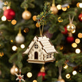 Custom Laser Cut Wood Miniature Christmas House Village for Tree Hanging Decoration