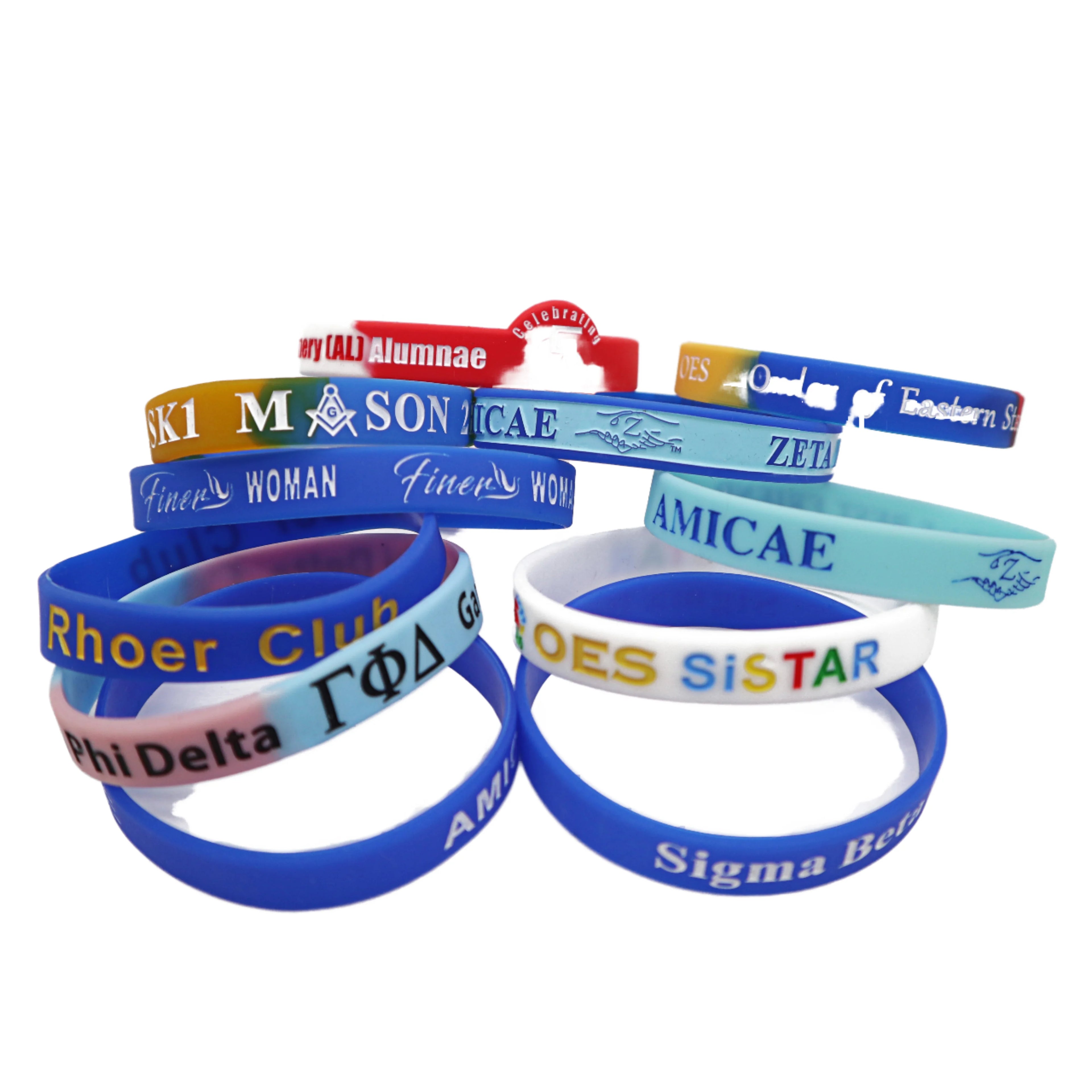 Printed Silicone Wristband Custom Logo Silicone Rubber Wristband Wholesale Cheap Events Festival Park Wristbands