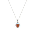 925 Sterling Silver Necklace Synthetic Moonstone Crystal Oval Pendant Snake Bone Chain Silver Plated Collarbone Engagement Gift