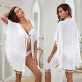 New Product Ideas 2025 Lace Bathing Suit Swimsuit Beach Cover up Dress Summer Beach Wear Tops Tassels Tunic Bikini Cover Ups