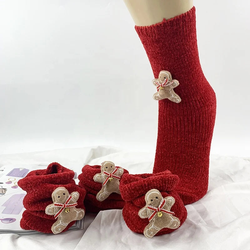 Wholesale Funny Gingerbread Man Xmas Socks Men Women Cotton Holiday Merry Christmas Socks