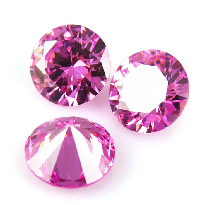 Roomy Round Brilliant Cut High Quality Synthetic CZ Loose Diamond Gemstone Pink Cubic Zirconia StonesFor Making Jewelry