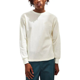 Custom Men's Thermal Waffle Fabric T-Shirt Cotton Long Sleeve Bulk Order for Hiking Winter Outdoor Activities