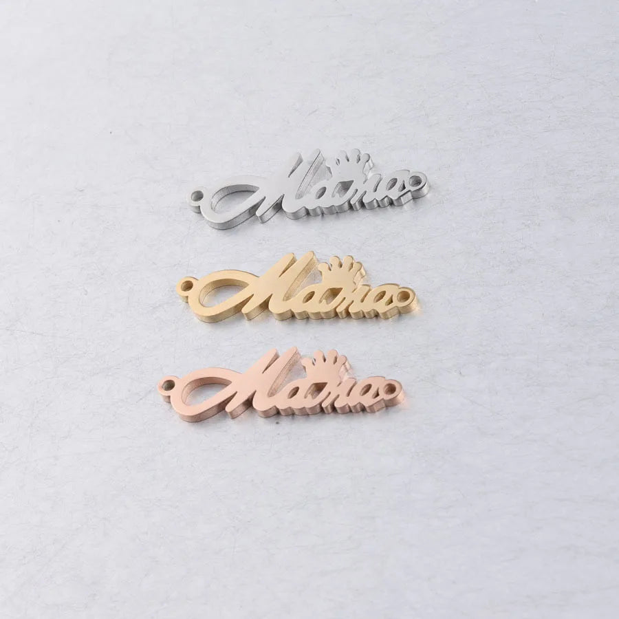 Mother's Day Stainless Steel Mama Pendant Charm Three Color Options 7.5*26 mm Jewelry Findings & Components