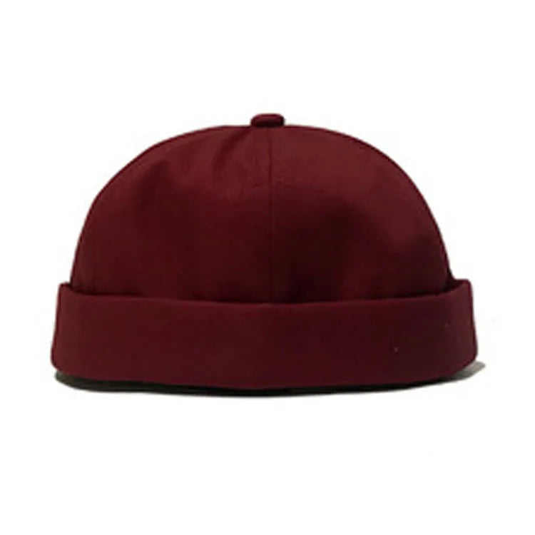 NOVA Baseball Cap Without Brim Adjustable Metal Buckle Skull Cotton Brimless Hats Yellow 6 Panel Blank Docker