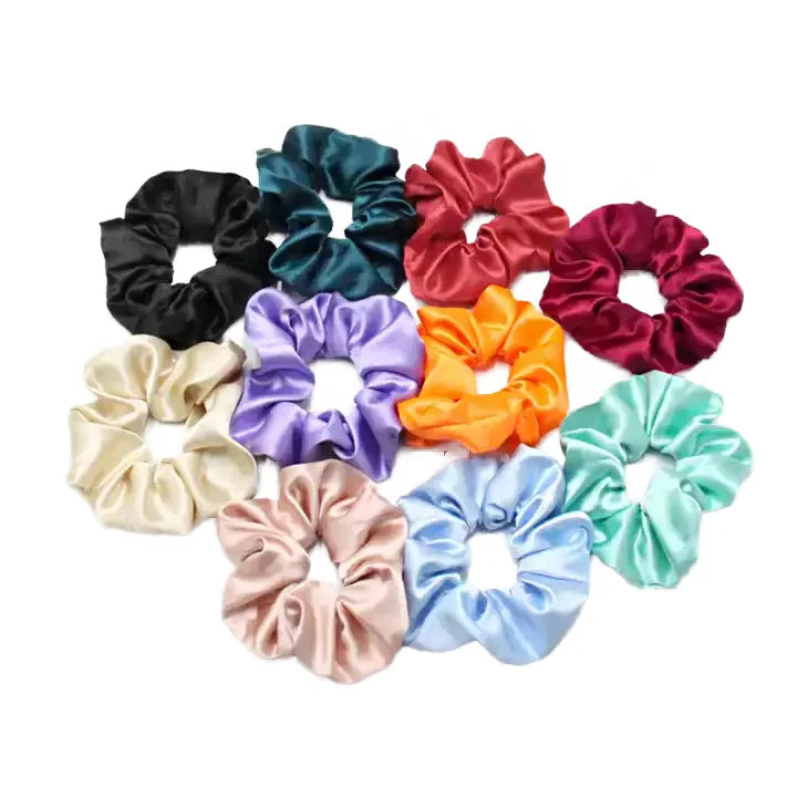 Pig Intestines Hair Ring INS Simple Pure Color Satin French Pig Colon Hair Rope Scrunchie-High Tenacity Warm and Soft Fashion