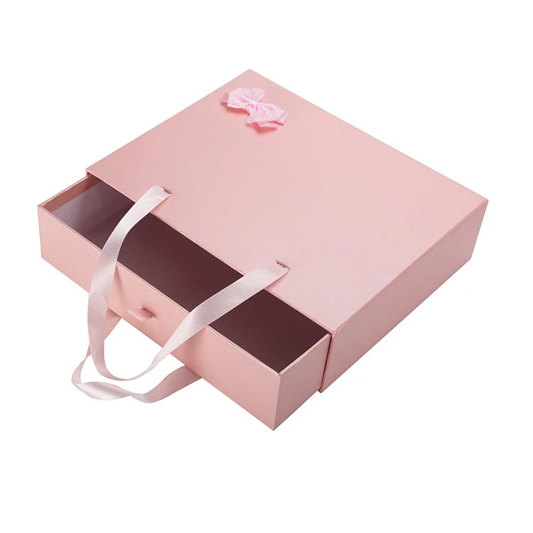 Eco Friendly Luxury Custom Logo Kraft Paper Drawer Box Sliding Clothing Packaging Boxes Pull-out Gift Box with UV Coating Bulk