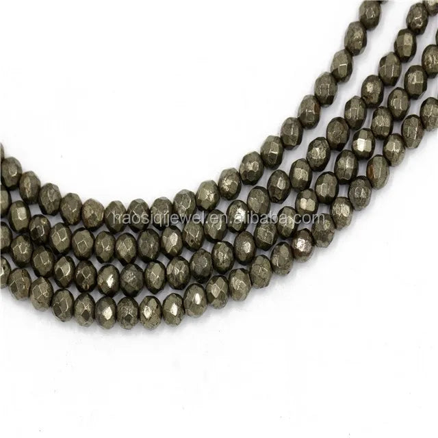 Jewelry Making DIY Stone Beads Faceted Pyrite Loose Beads Wholesale Price Pyrite
