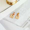 2024 New Style 18K Gold Oil-Pressed Volcanic Rock Custom Direct Sales Stainless Steel Fashion Jewelry Earrings Parties Gifts