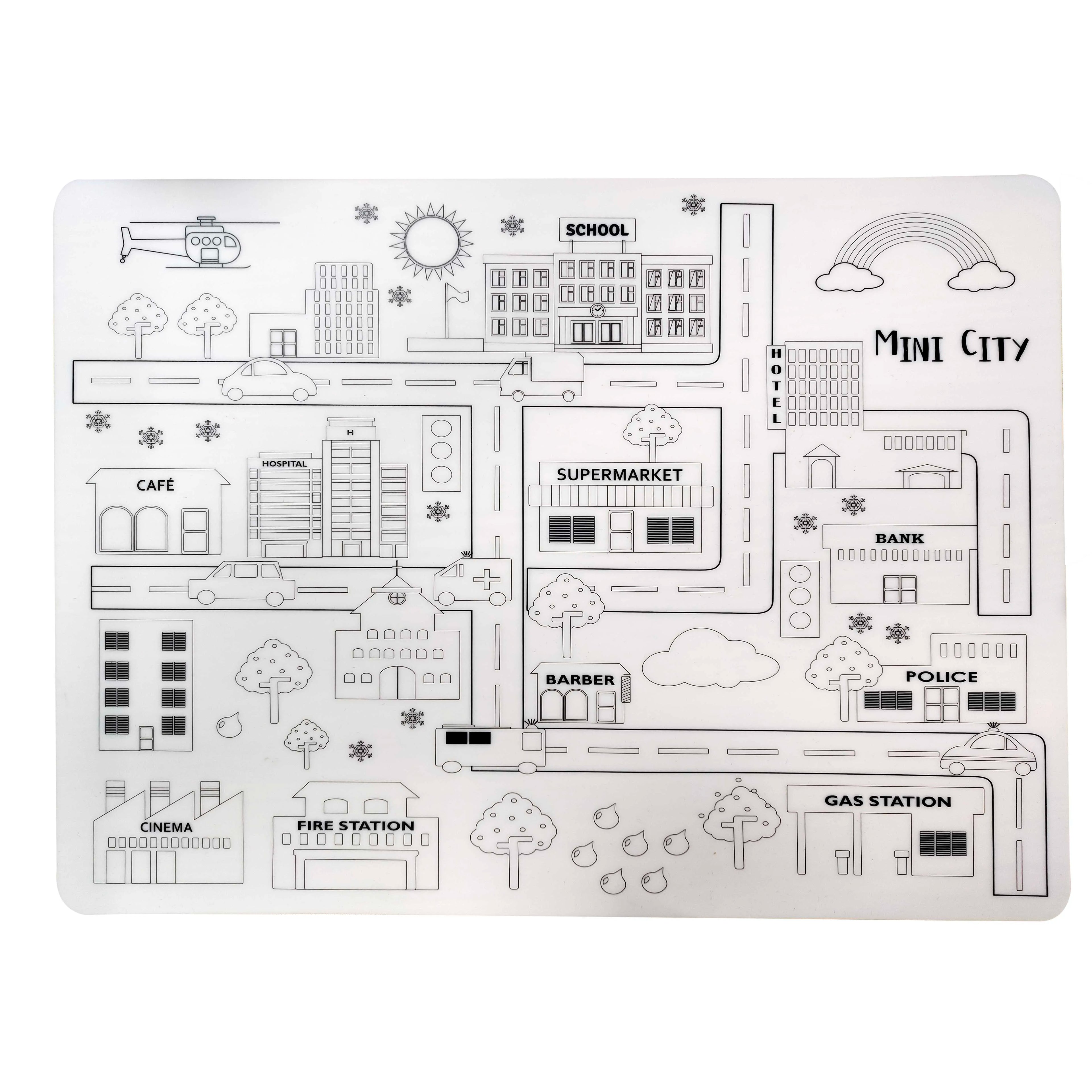 New Design Food Grade Silicone Baby Painting Mats Wipeable Reusable Baby Silicone Placemats Support Customization