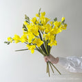 Factory Direct Sale Realistic and Fragrant Snow Orchid Cymbidium PU Hosta Artificial Flowers for Home Photography Props