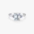 Elegant Classical 925 Sterling Silver Women's Engagement Wedding Rings Clear Shiny Square Zircon Diamond Trendy for Anniversary MegaBDM