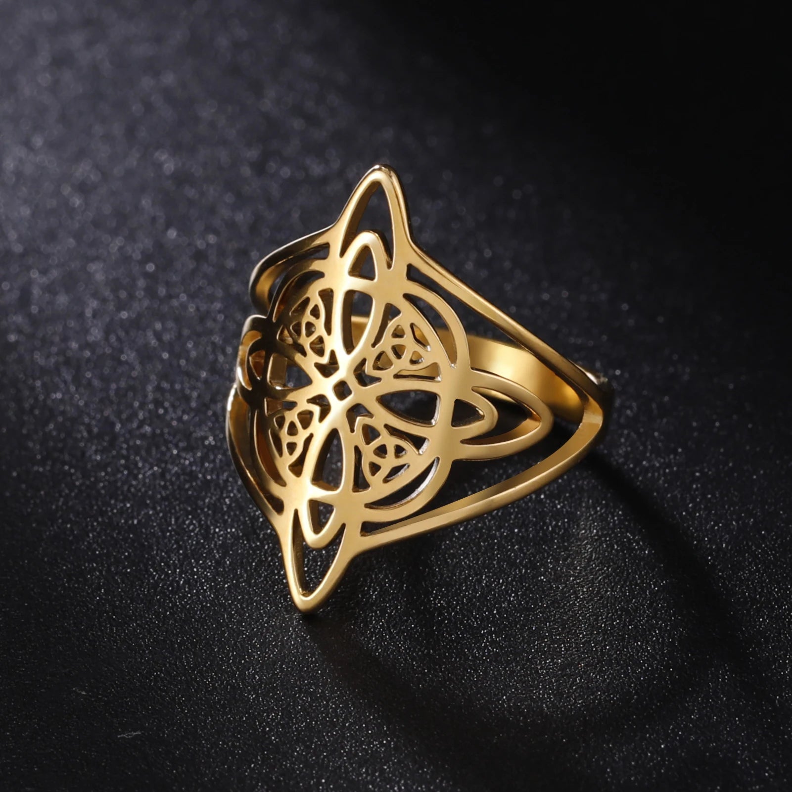 Hot Selling Viking Witch Knot Ring for Women Girl Stainless Steel Fashion Witchcraft Wicca Amulet Wedding Rings Jewelry